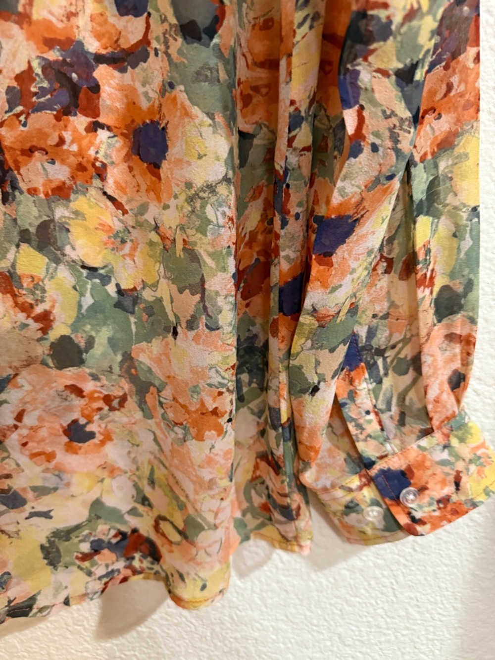 ORVIS Long Sleeve blouse  Multi-color Floral Print Pattern Medium - Picture 4 of 13